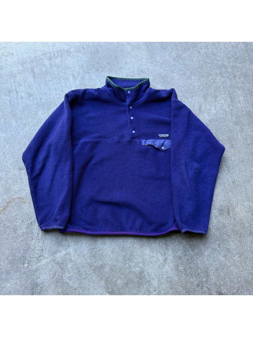 Vintage Patagonia Synchilla Fleece Jacket Snap T Pullover Men Size M Purple